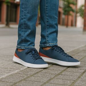 WOLF and SHEPARD Cruise Leather Sneakers Euro 45 Mens 12 Navy Blue Shoes